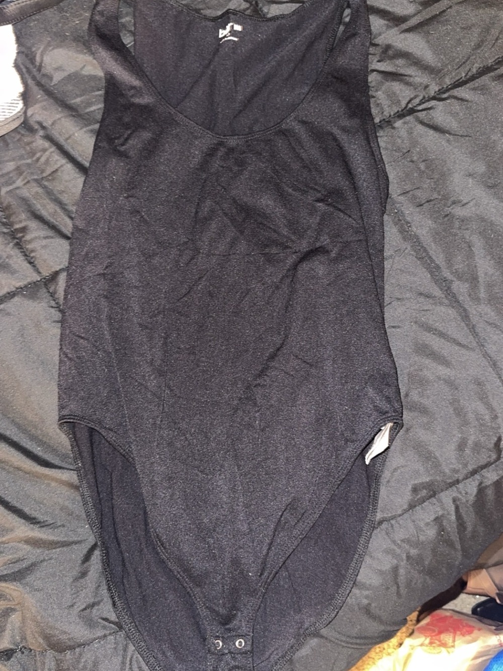 Bar III Black Ribbed Tank Bodysuit